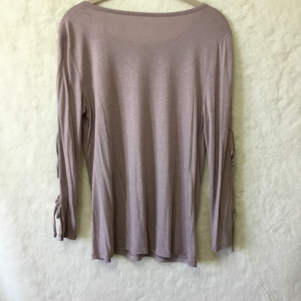 Loft Mauve Long Sleeve Tie-bow Top - Picture 7 of 7